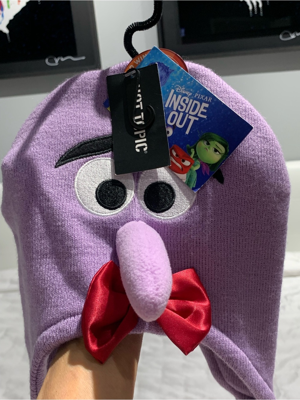 NEW Disney Pixar Inside Out 2 Fear Figural Tassel Beanie Hat Top Cosplay Costume